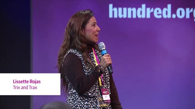 Lissette Rojas introducing Trix & Trax | HundrED Innovation Summit